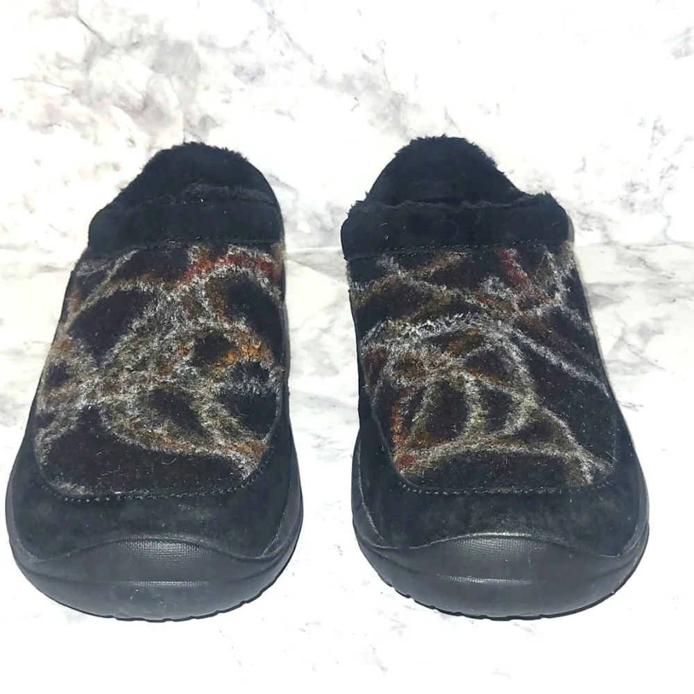 Merrell Air Cushion Shoe Ortholife Black brown white abstract print Encore Burst